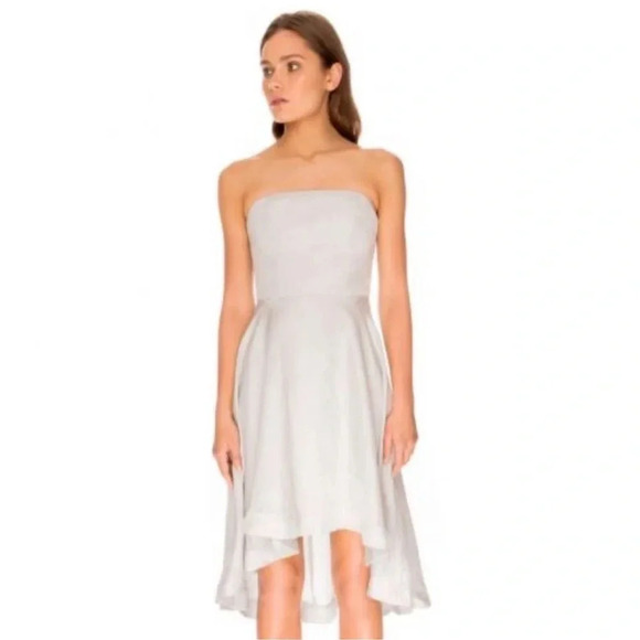 Keepsake the Label With You Dress Pale Gray Strapless Revolve Asymmetric - Picture 2 of 11